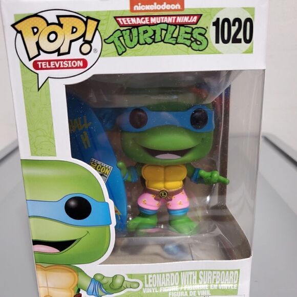 Funko Pop Television TMNT 1020 Leonardo With Surfboard New In Box - Picture 2 of 5